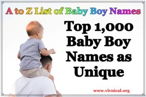 A to Z List of Baby Boy Names